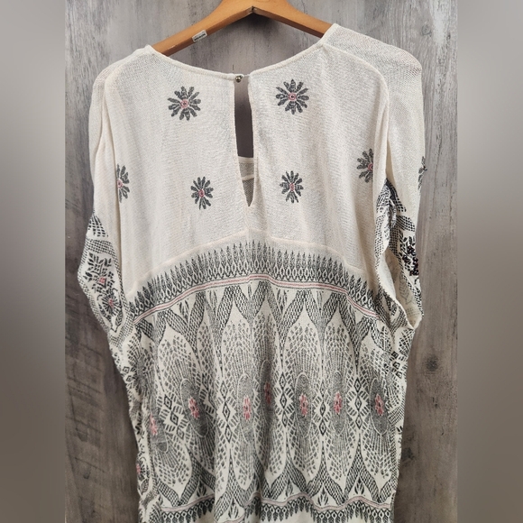 Free People New Romantics Boho Byzantine Dreams Tunic Antique Ivory Size Medium - Picture 9 of 10